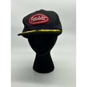 Vtg‎ PETERBUILT Adjustable Trucker Hat Snapback Puffy w/ Patch Mens USA Tonkin